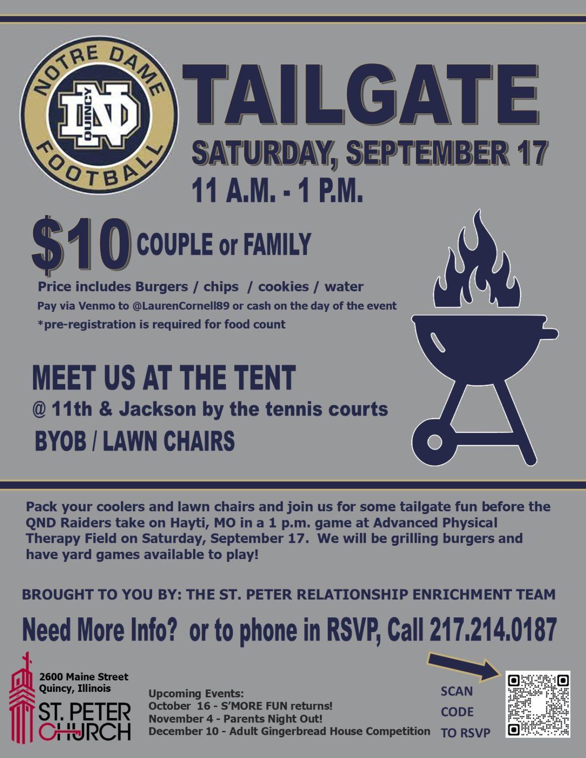 Quincy Notre Dame Tailgate 09/23/2022 St. Peter Church